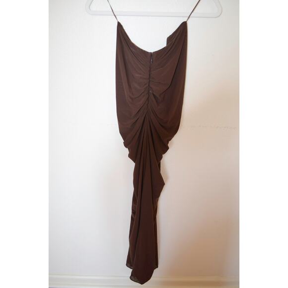 Ronny Kobo Chase Maxi Skirt Ruched Brown‎ Medium - Picture 7 of 9